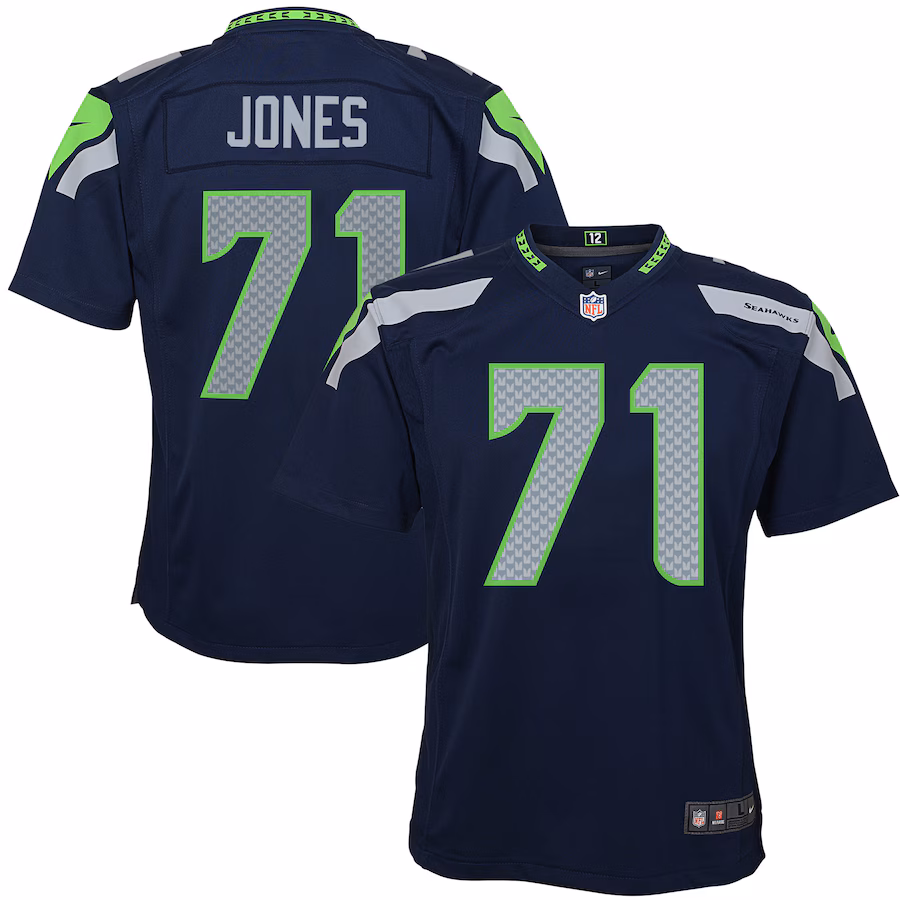 Youth Seattle Seahawks Walter Jones Nike Navy Blue Retired Game Jersey - Ujersey