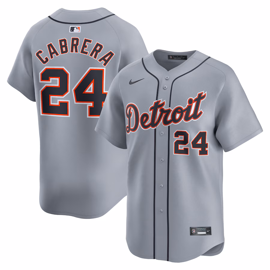 Men's Detroit Tigers Miguel Cabrera Nike Gray Road Limited Player Jersey - Ujersey
