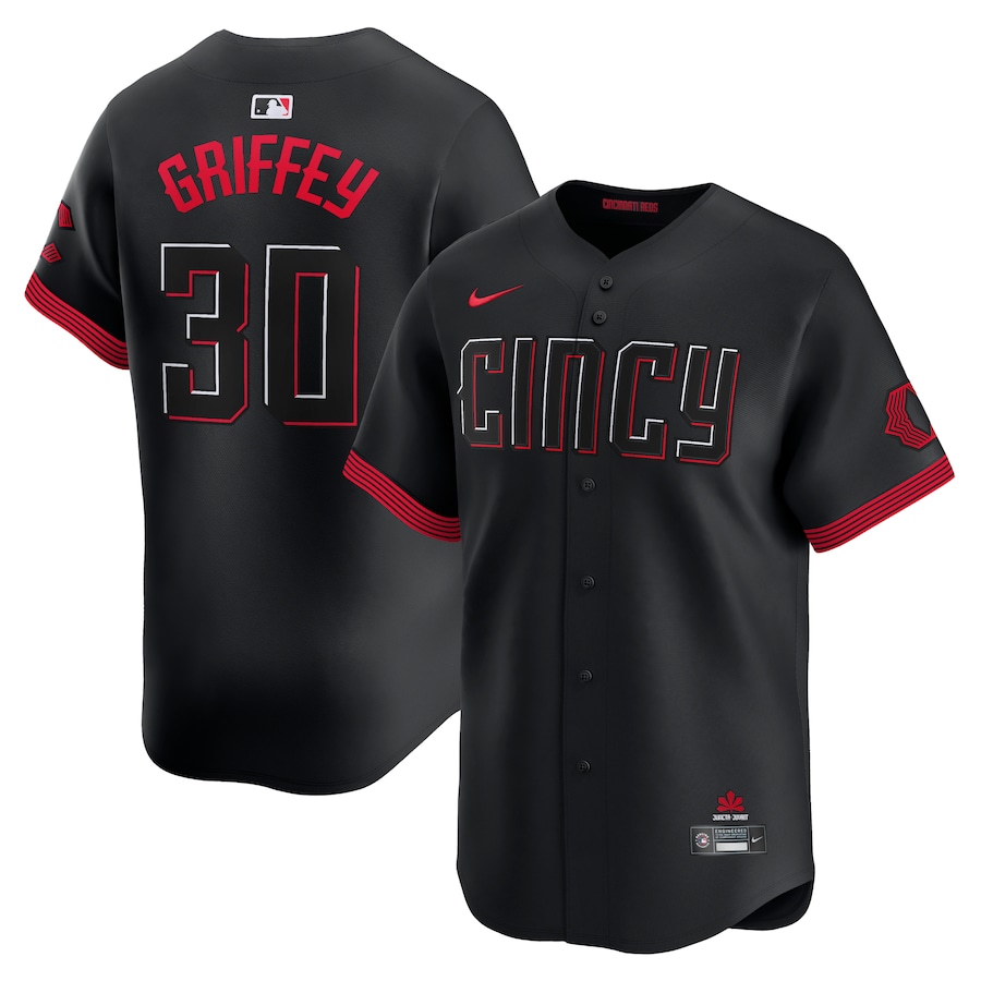 Men's Cincinnati Reds Ken Griffey Jr. Nike Black City Connect Limited Player Jersey - Ujersey