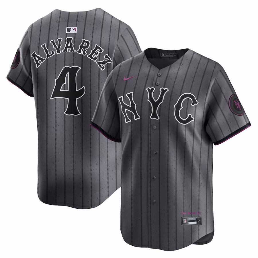 Men's New York Mets Francisco Alvarez Nike Graphite 2024 City Connect Limited Player Jersey - Ujersey