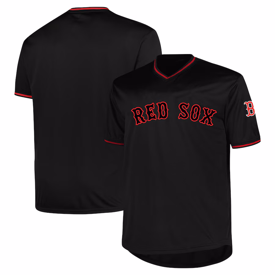 Men's Boston Red Sox Profile Black Big & Tall Pop Fashion Jersey - Ujersey