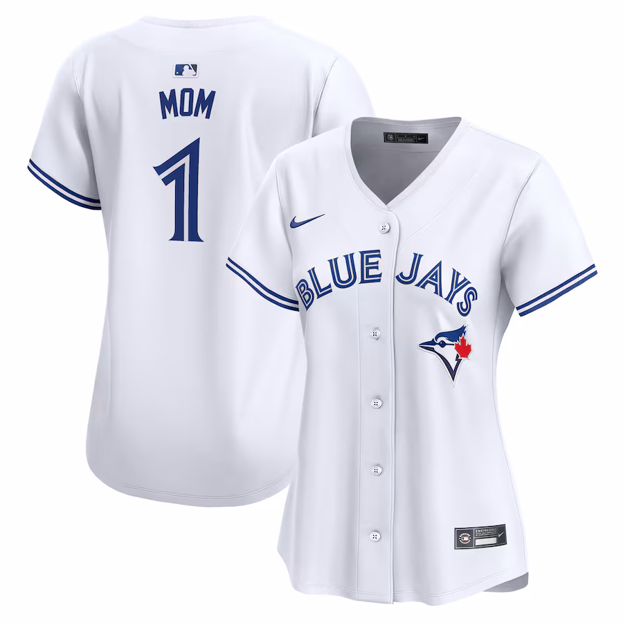 Women's Toronto Blue Jays Nike White #1 Mom Home Limited Jersey - Ujersey