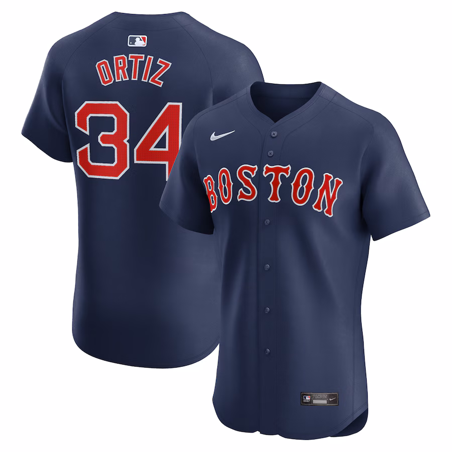 Men's Boston Red Sox David Ortiz Nike Navy Alternate Elite Player Jersey - Ujersey