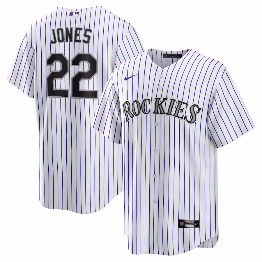 Men's Colorado Rockies Nolan Jones Nike White Home Replica Jersey - Ujersey
