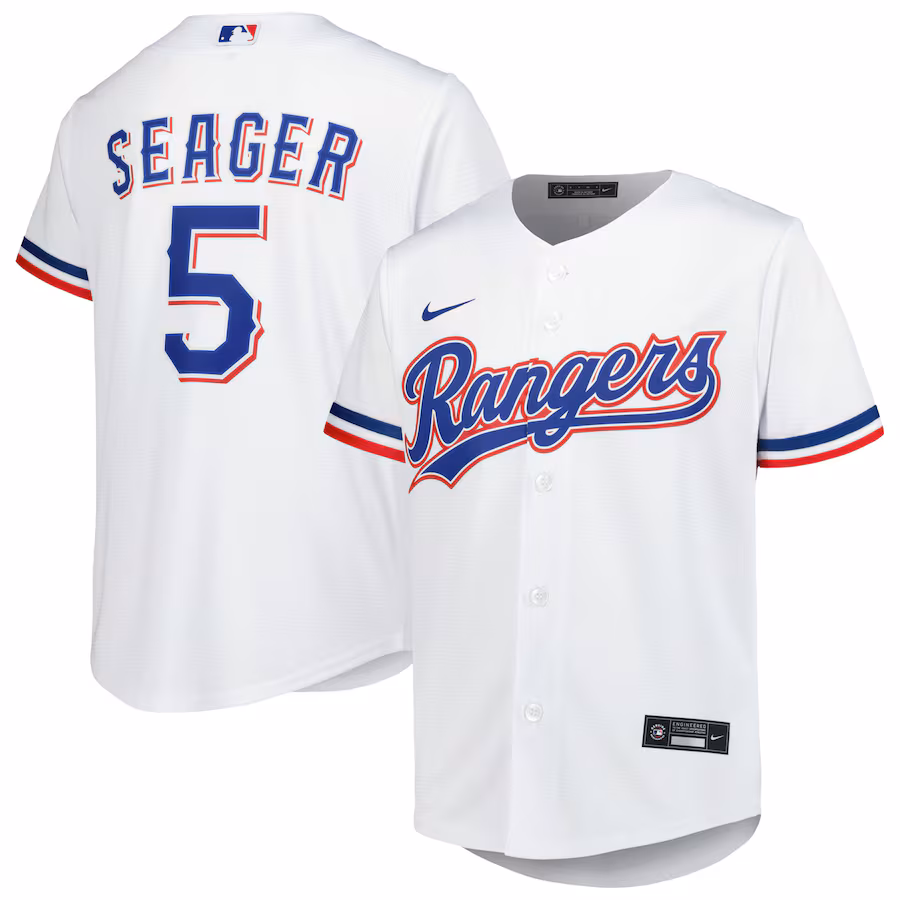 Youth Texas Rangers Corey Seager Nike White Home Replica Player Jersey - Ujersey