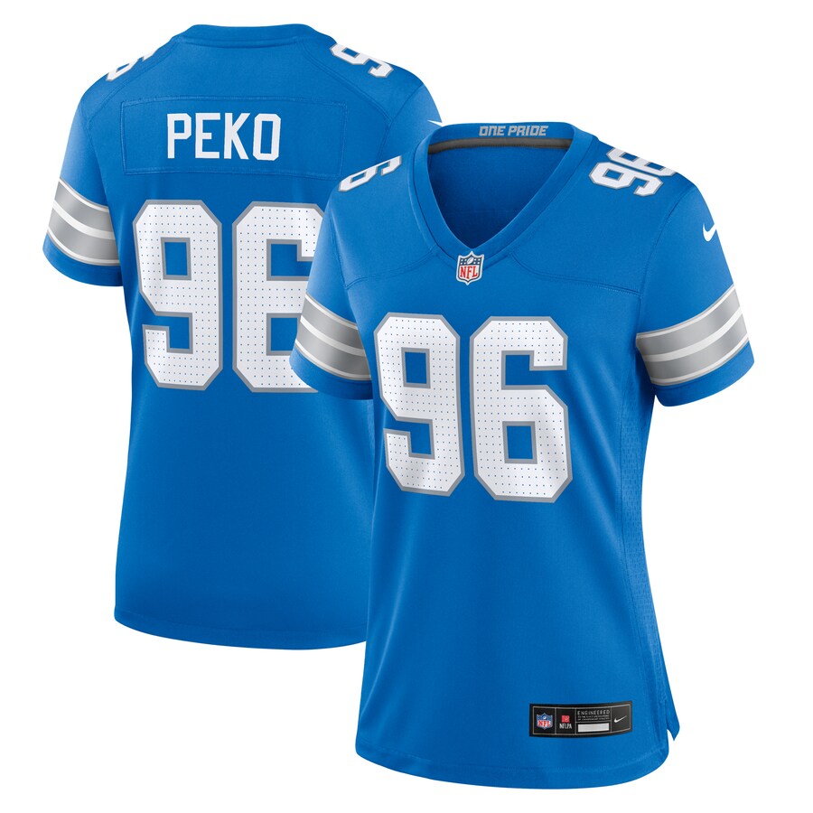 Women's Detroit Lions Kyle Peko Nike  Blue Game Jersey - Ujersey