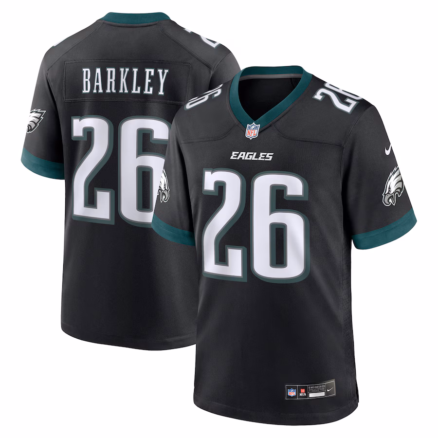 Men's Philadelphia Eagles Saquon Barkley Nike  Black Alternate Game Jersey - Ujersey