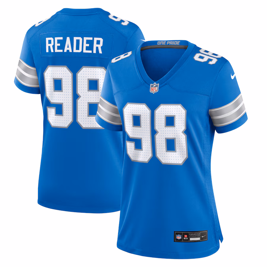 Women's Detroit Lions D.J. Reader Nike  Blue Team Game Jersey - Ujersey