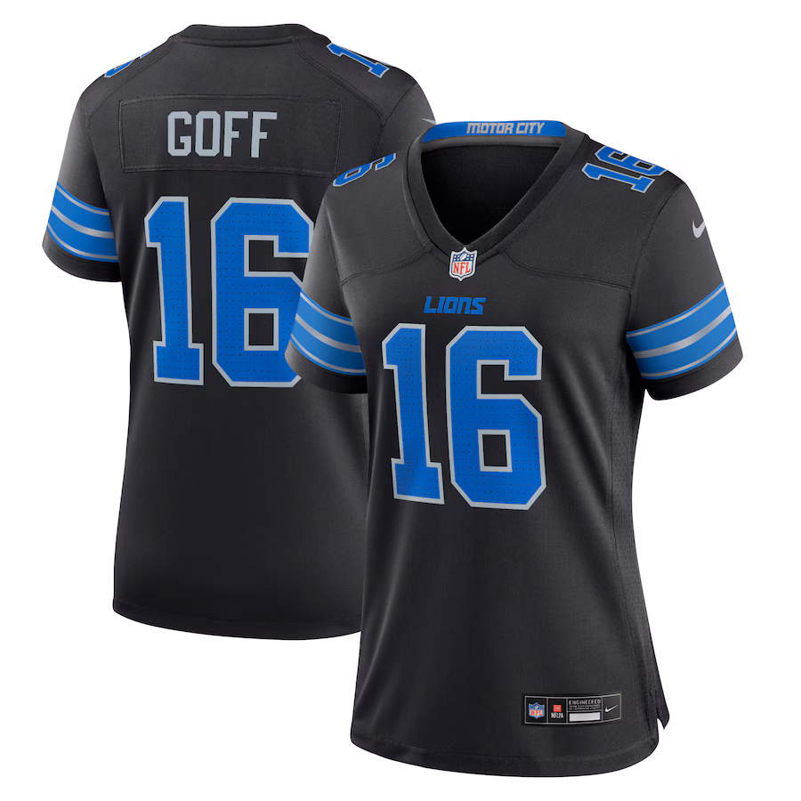 Women's Detroit Lions Jared Goff Nike Black 2nd Alternate Game Jersey - Ujersey