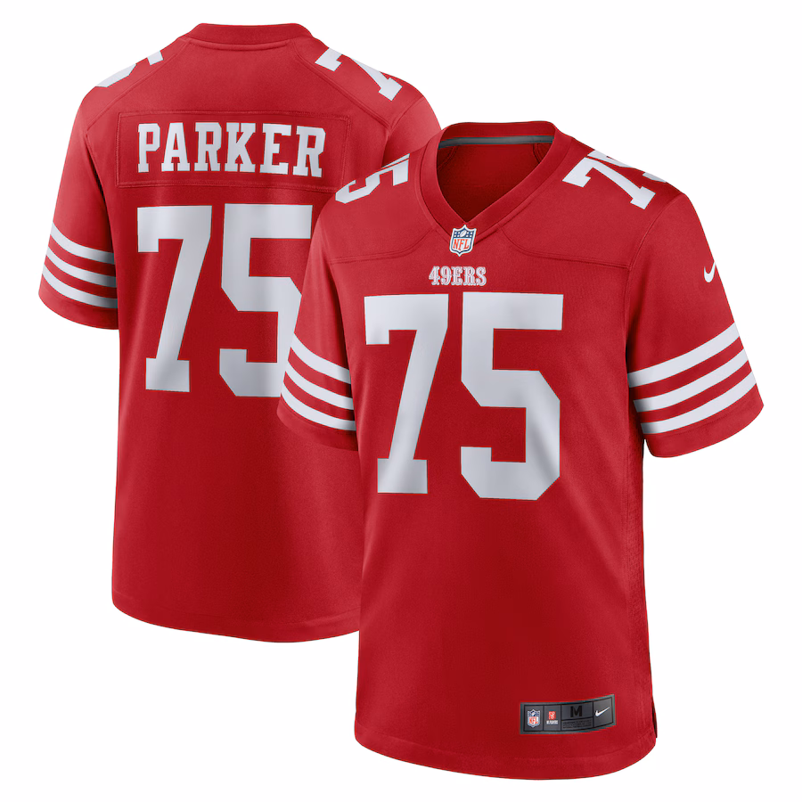 Men's San Francisco 49ers Brandon Parker Nike  Scarlet Team Game Jersey - Ujersey