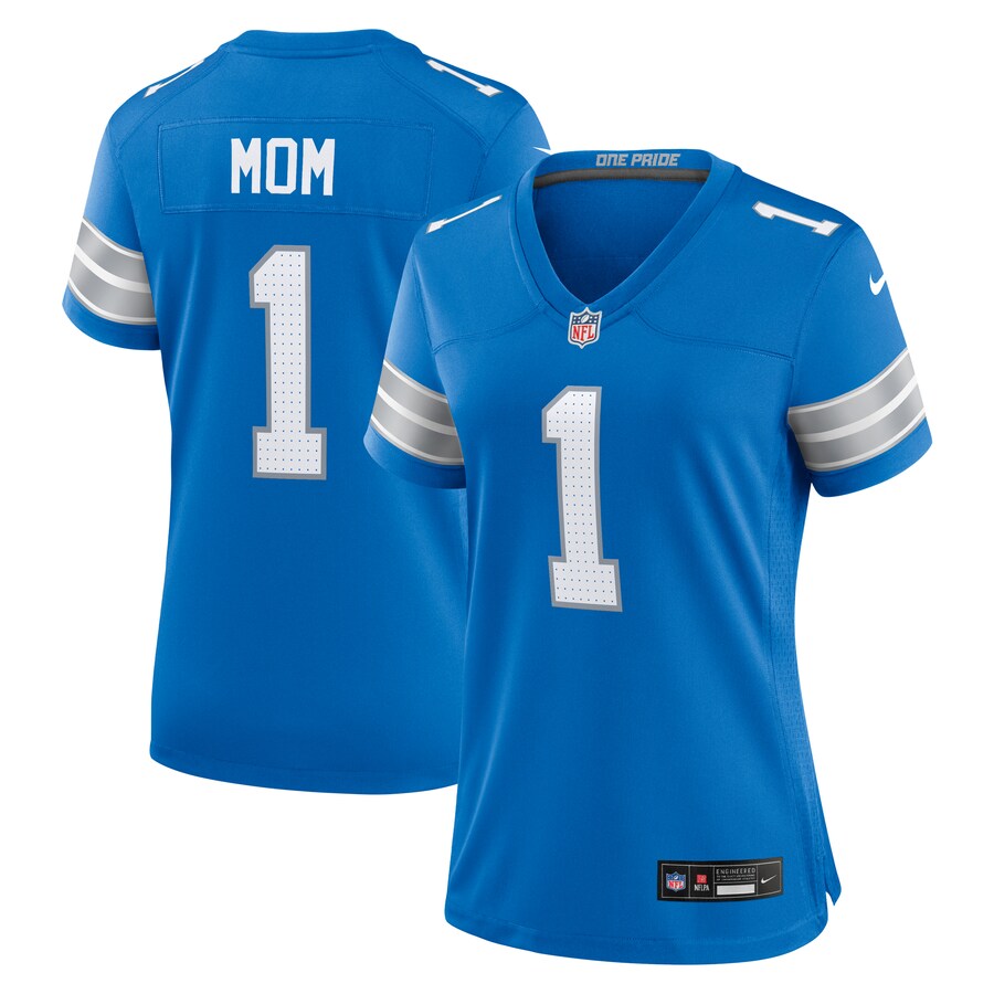 Men's Detroit Lions Number 1 Mom Nike Blue Game Jersey - Ujersey