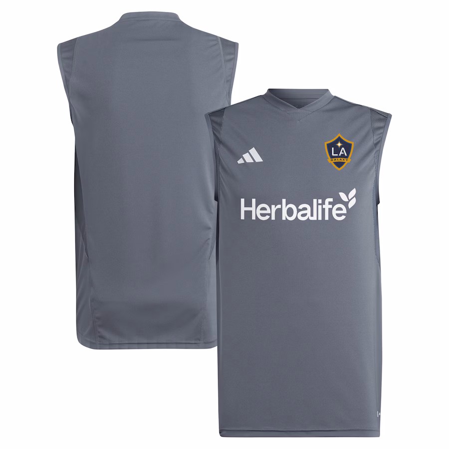 Men's LA Galaxy adidas Gray 2024 Sleeveless Training Jersey - Ujersey