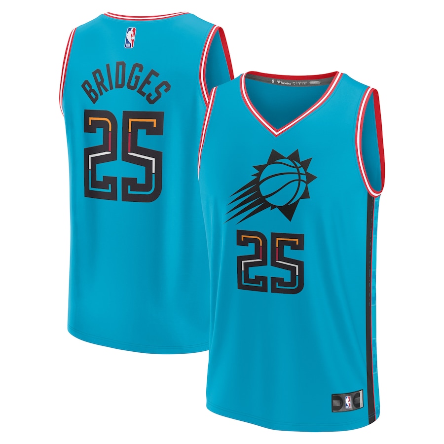 Men's Phoenix Suns Mikal Bridges Fanatics Teal Fastbreak Jersey - City Edition - Ujersey