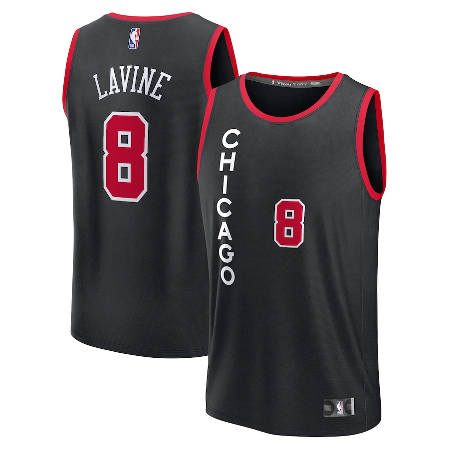 Men's Chicago Bulls Zach LaVine Fanatics Black Fast Break Jersey - City Edition - Ujersey