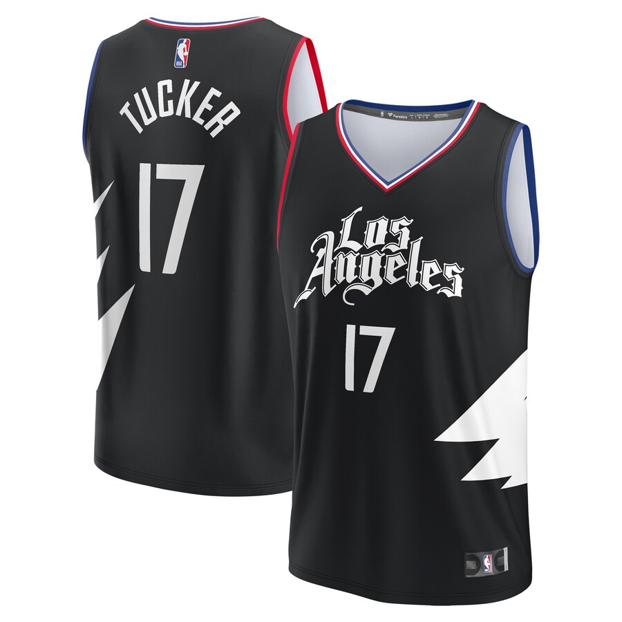 Youth LA Clippers PJ Tucker Fanatics Black Fast Break Player Jersey - Statement Edition - Ujersey