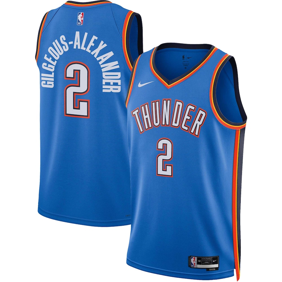 Unisex Oklahoma City Thunder Shai Gilgeous-Alexander Nike Blue Swingman Jersey - Icon Edition - Ujersey