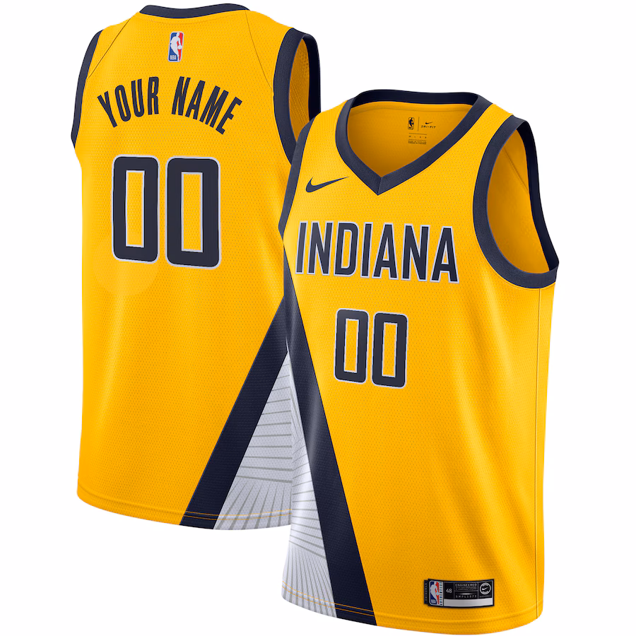 Men's Indiana Pacers Nike Yellow 2019/20 Custom Swingman Jersey - Statement Edition - Ujersey