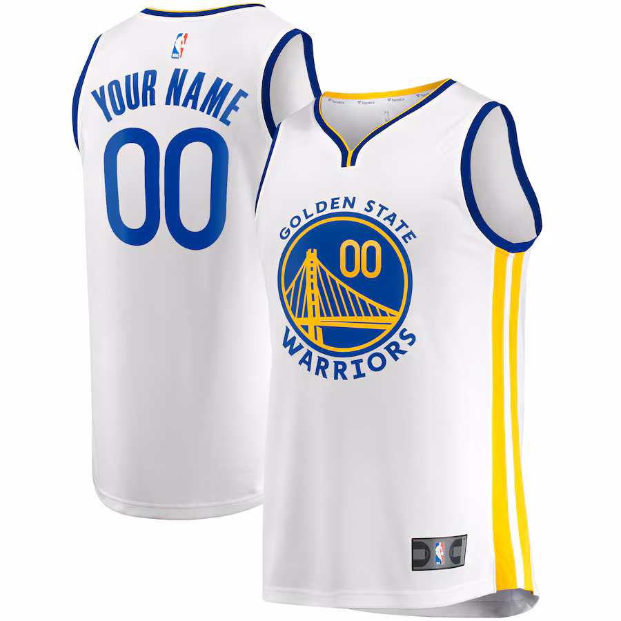 Youth Golden State Warriors  Fanatics White Fast Break Replica Custom Jersey - Association Edition - Ujersey