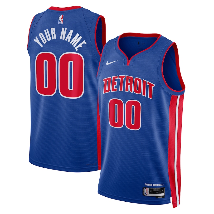 Unisex Detroit Pistons Nike Blue Swingman Custom Jersey - Icon Edition - Ujersey