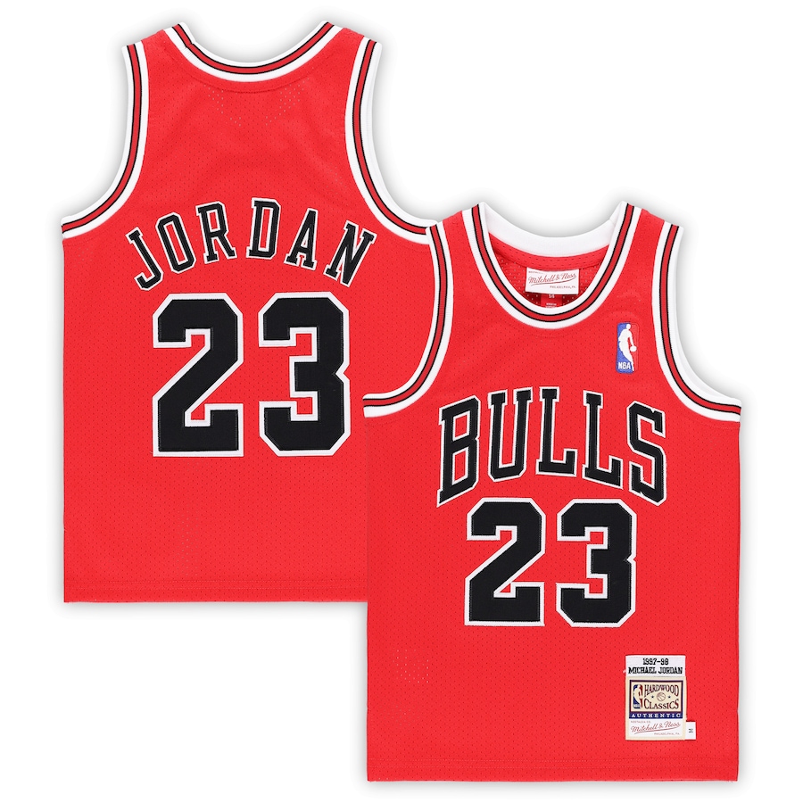 Preschool Chicago Bulls Michael Jordan Mitchell & Ness Red 1997/98 Hardwood Classics Authentic Jersey - Ujersey