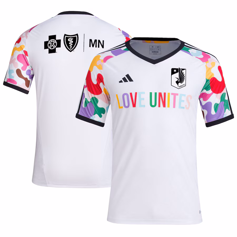 Men's Minnesota United FC  adidas White 2023 Pride Pre-Match Top - Ujersey