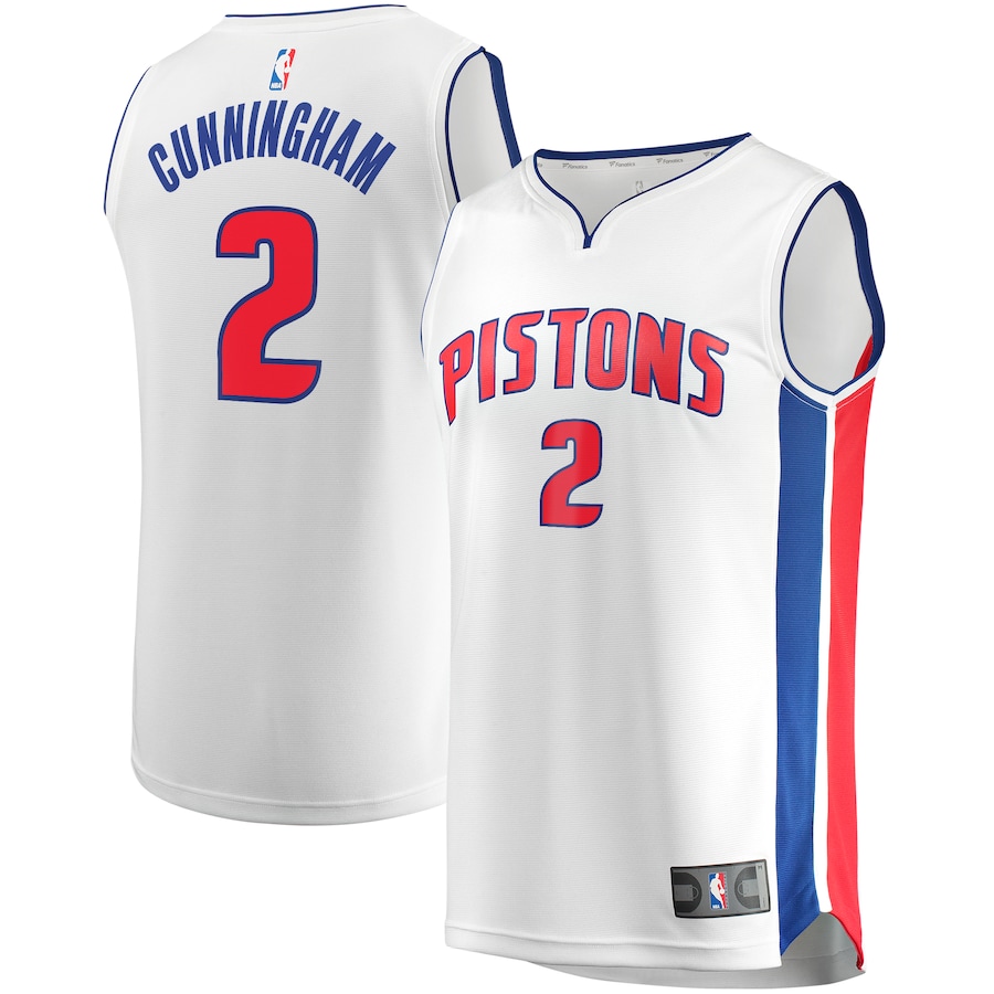 Men's Detroit Pistons Cade Cunningham Fanatics White Fast Break Replica Jersey - Association Edition - Ujersey
