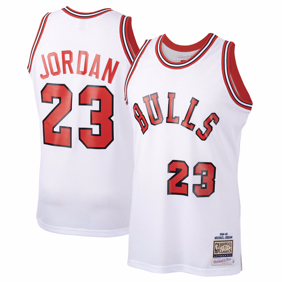 Men's Chicago Bulls Michael Jordan Mitchell & Ness White 1984/85 Hardwood Classics Rookie Authentic Jersey - Ujersey