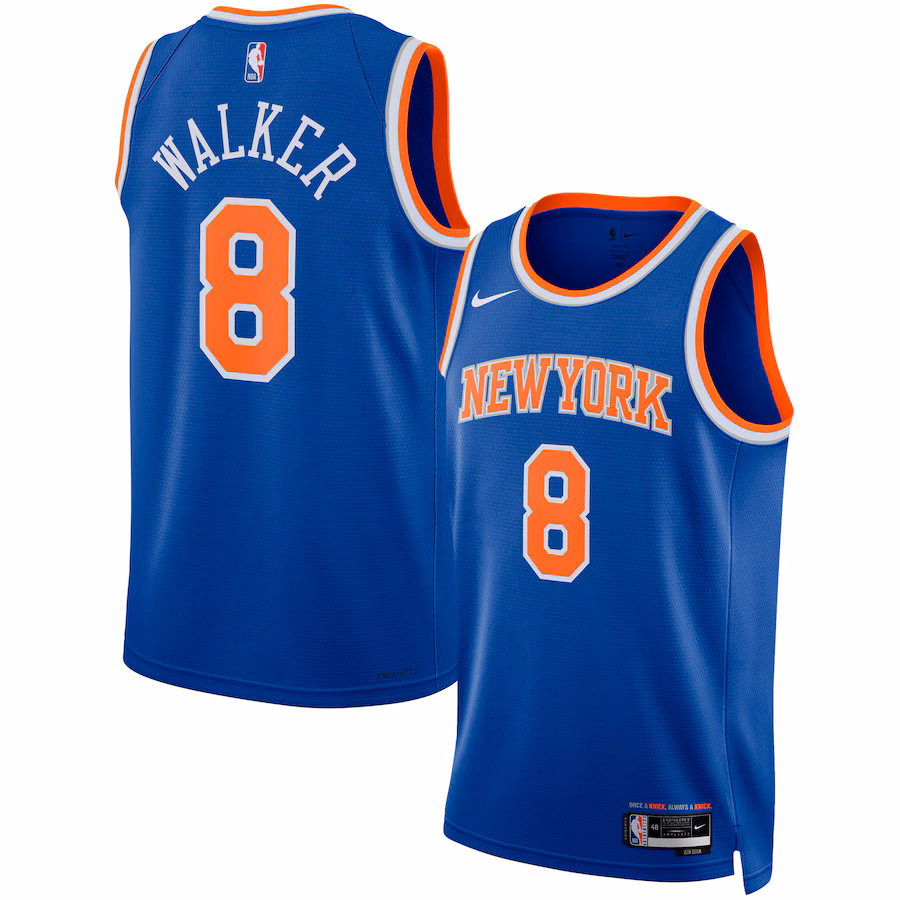 Unisex New York Knicks Kemba Walker Nike Blue Swingman Jersey - Icon Edition - Ujersey