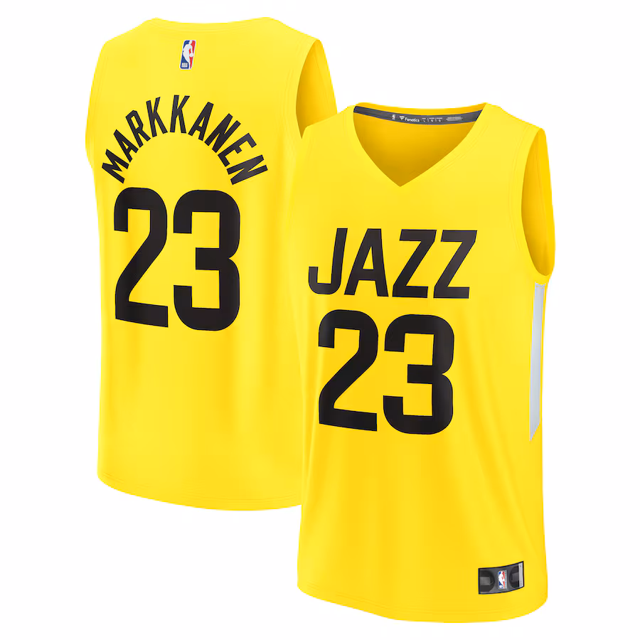 Youth Utah Jazz Lauri Markkanen Fanatics Yellow Fast Break Player Jersey - Icon Edition - Ujersey