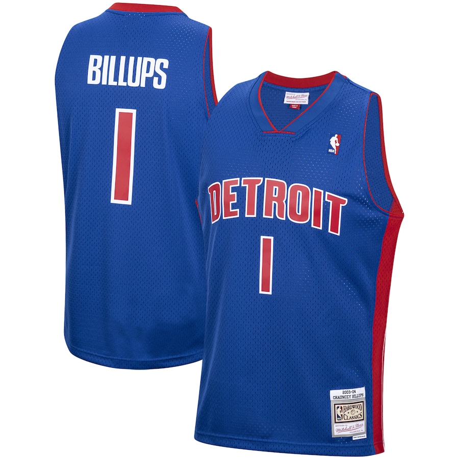 Men's Detroit Pistons Chauncey Billups Mitchell & Ness Royal 2003/04 Hardwood Classics Swingman Jersey - Ujersey