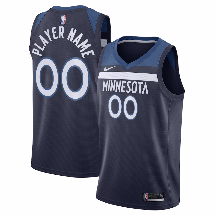 Men's Minnesota Timberwolves Nike Navy Swingman Custom Jersey - Icon Edition - Ujersey