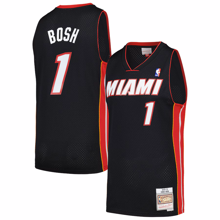Men's Miami Heat Mitchell & Ness Black 2012/13 Hardwood Classics Swingman Jersey - Ujersey