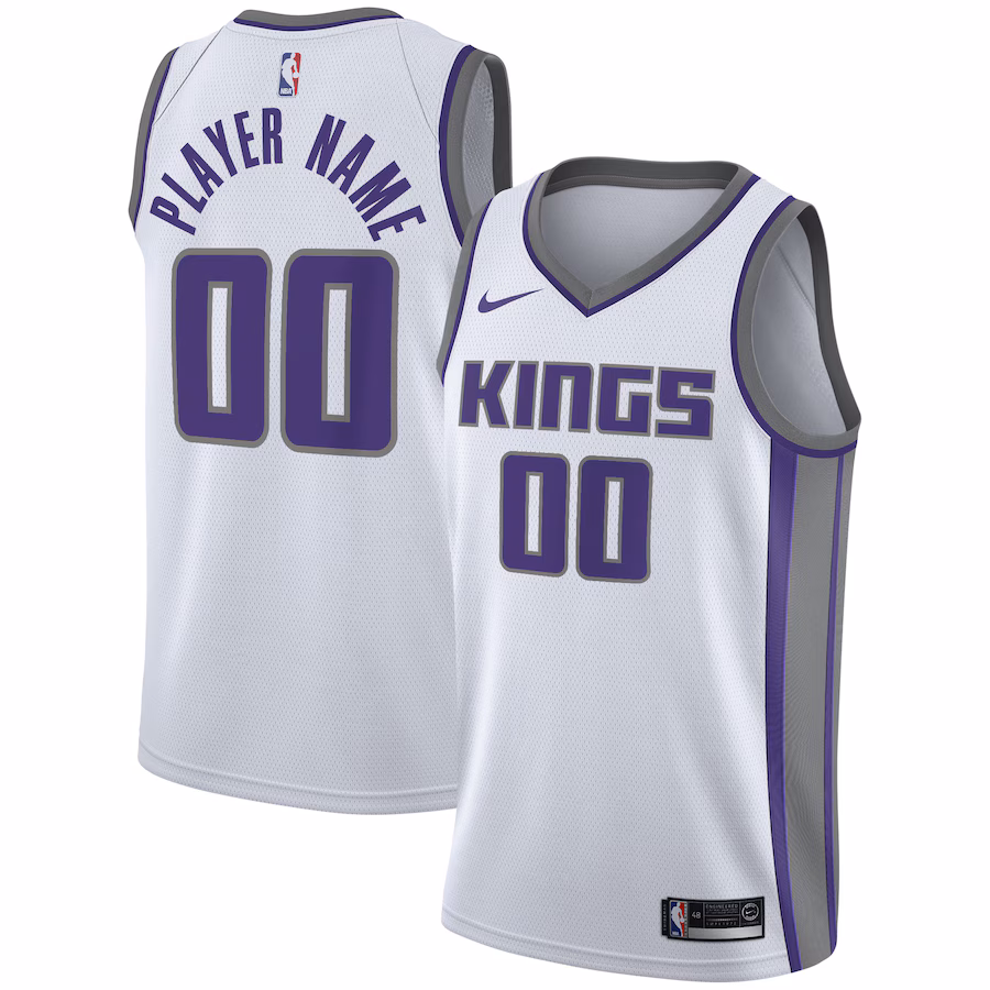 Men's Sacramento Kings Nike White 2020/21 Swingman Custom Jersey - Association Edition - Ujersey