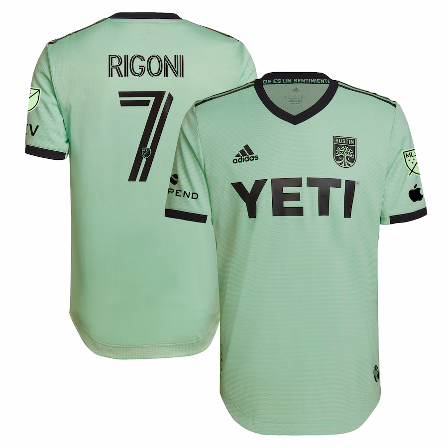 Men's Austin FC Emiliano Rigoni adidas Mint 2023 The Sentimiento Kit Authentic Player Jersey - Ujersey