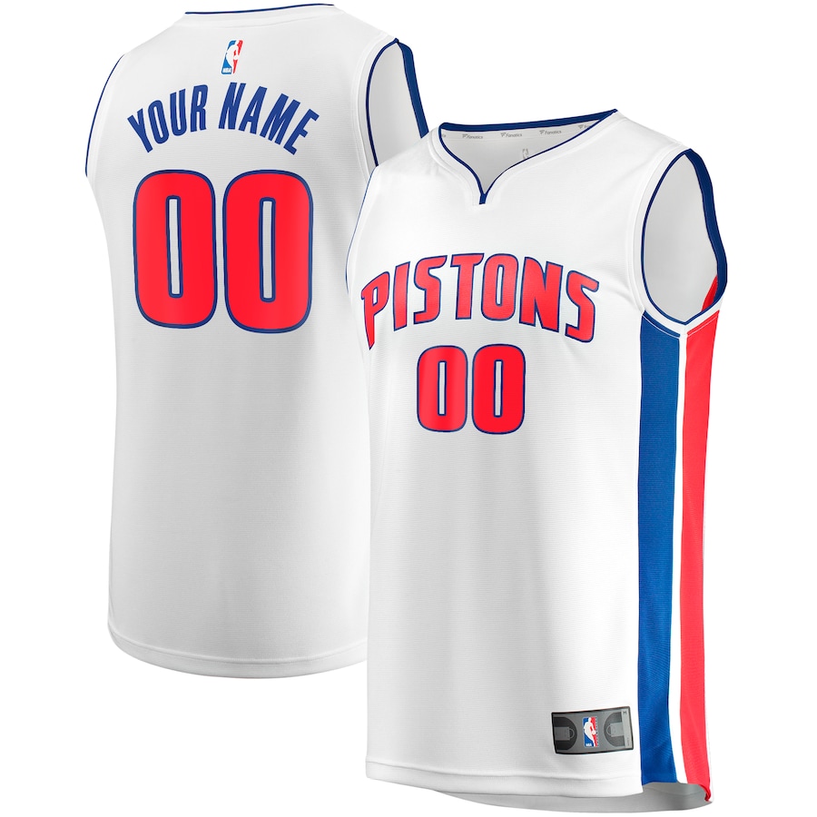 Youth Detroit Pistons  Fanatics White Fast Break Replica Custom Jersey - Association Edition - Ujersey