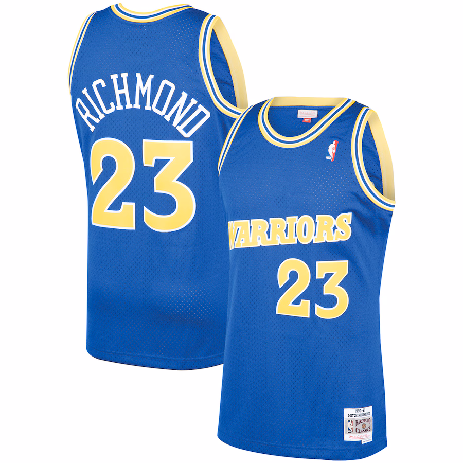 Men's Golden State Warriors Mitch Richmond Mitchell & Ness Royal 1990/91 Hardwood Classics Swingman Jersey - Ujersey