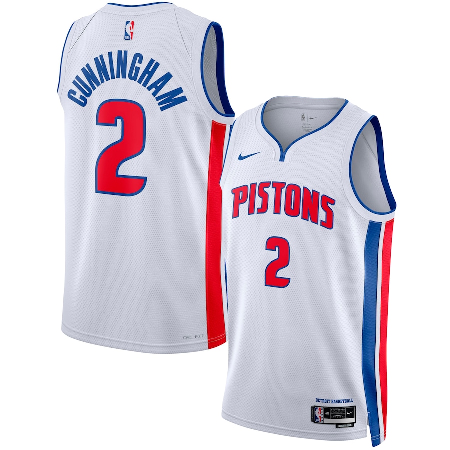 Unisex Detroit Pistons Cade Cunningham Nike White Swingman Jersey - Association Edition - Ujersey
