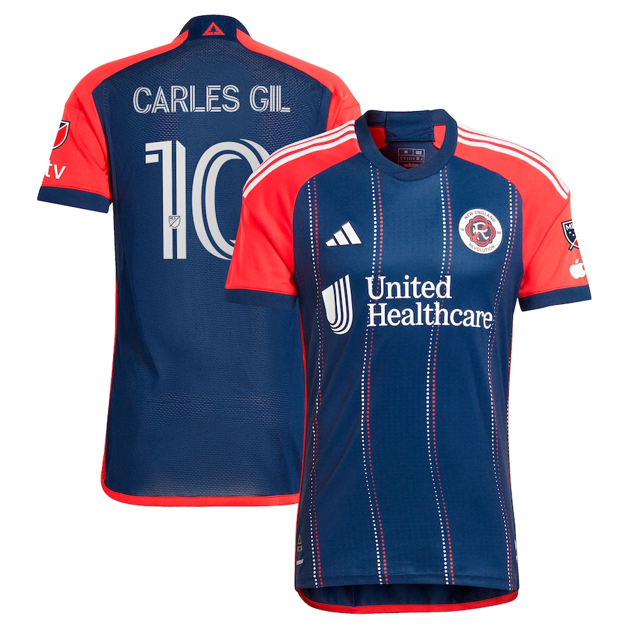 Men's New England Revolution Carles Gil adidas Navy 2024 Boston Tea Party Authentic Player Jersey - Ujersey
