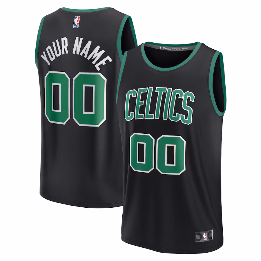 Youth Boston Celtics  Fanatics Black Fast Break Replica Custom Jersey - Statement Edition - Ujersey