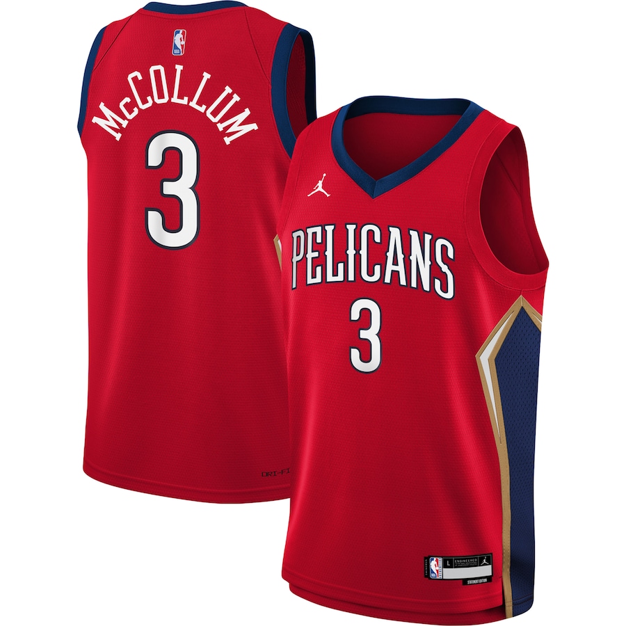 Youth New Orleans Pelicans C.J. McCollum Jordan Brand Red Swingman Jersey - Statement Edition - Ujersey