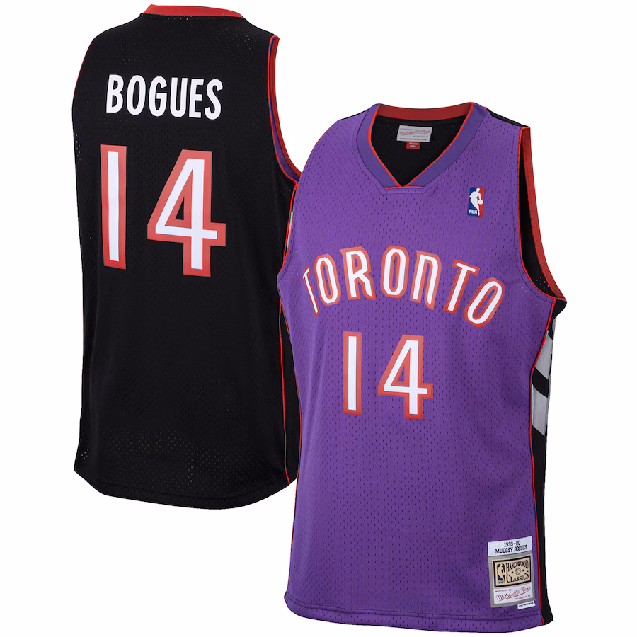 Men's Toronto Raptors Muggsy Bogues Mitchell & Ness Purple 2001/02 Hardwood Classics Swingman Jersey - Ujersey