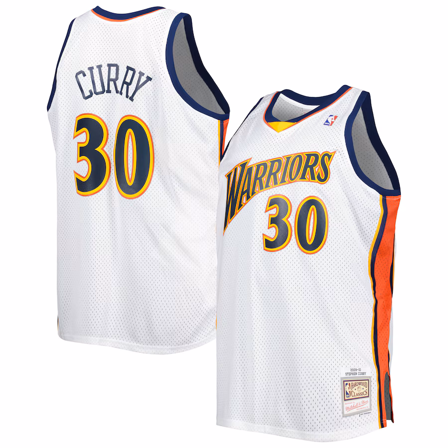 Men's Golden State Warriors Stephen Curry Mitchell & Ness White Big & Tall Hardwood Classics 2008/09 Swingman Jersey - Ujersey