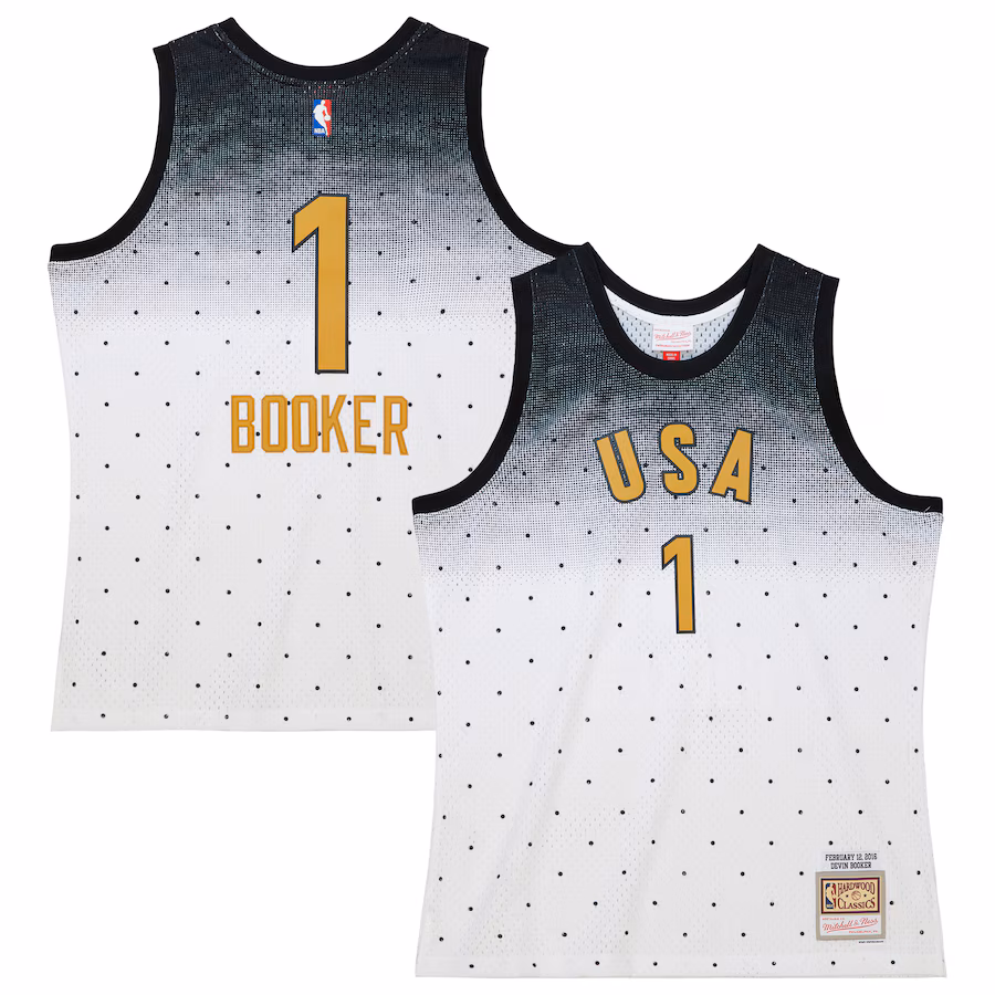 Men's 2016 NBA Rising Stars Challenge Devin Booker Mitchell & Ness White Hardwood Classics Swingman Jersey - Ujersey