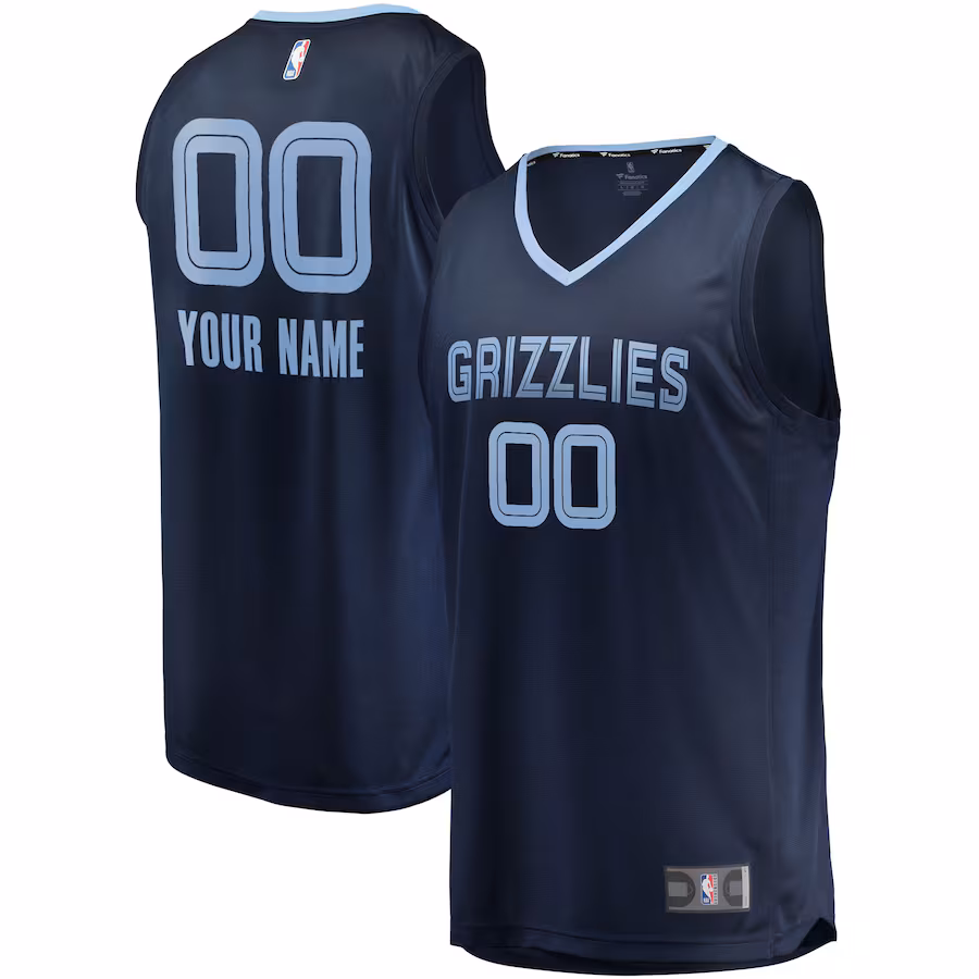 Men's Memphis Grizzlies Fanatics Navy Fast Break Custom Replica Jersey - Icon Edition - Ujersey