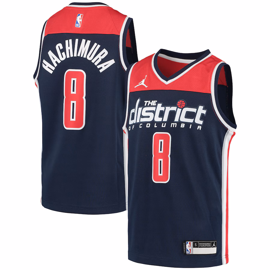 Youth Washington Wizards Rui Hachimura Jordan Brand Navy 2020/21 Swingman Player Jersey - Statement Edition - Ujersey