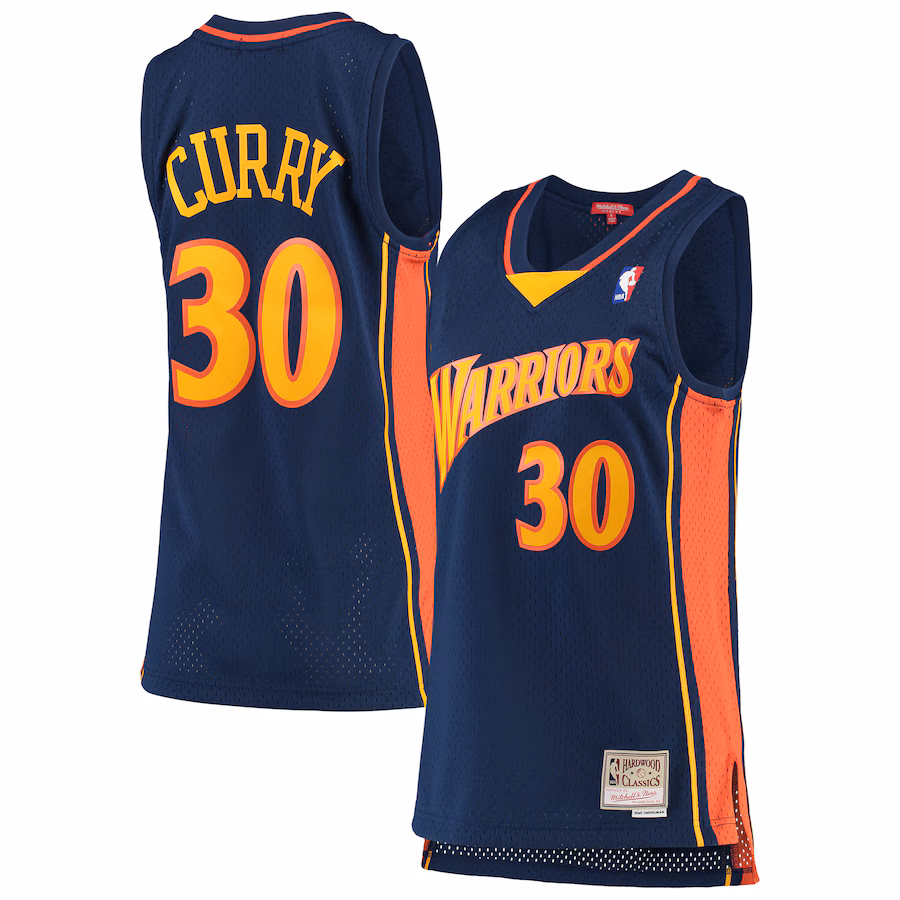 Women's Golden State Warriors Stephen Curry Mitchell & Ness Navy 2009-10 Hardwood Classics Swingman Jersey - Ujersey