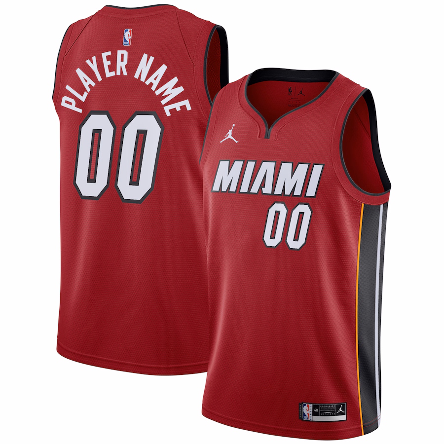 Men's Miami Heat Jordan Brand Red Swingman Custom Jersey - Statement Edition - Ujersey