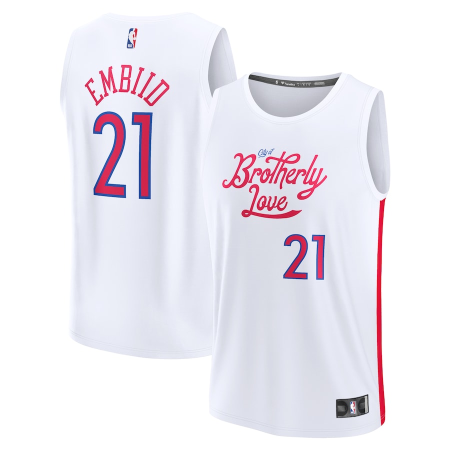 Men's Philadelphia 76ers Joel Embiid Fanatics White Fastbreak Jersey - City Edition - Ujersey