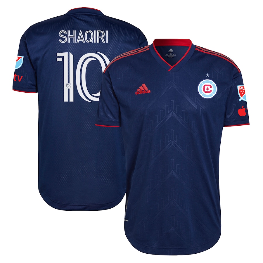 Men's Chicago Fire Xherdan Shaqiri adidas Blue 2023 Water Tower Kit Authentic Player Jersey - Ujersey