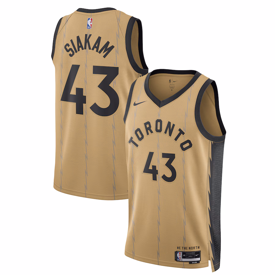 Unisex Toronto Raptors Pascal Siakam Nike Gold 2023/24 Swingman Jersey - City Edition - Ujersey